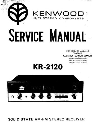 KENWOOD KR-2120 SOLID STATE AM FM STEREO RECEIVER SERVICE MANUAL INC PCBS SCHEM DIAGS AND PARTS LIST 27 PAGES ENG