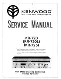 KENWOOD KR-720 KR-720L KR725 HIGH SPEED DC ZERO SWITCHING STEREO RECEIVER SERVICE MANUAL INC BLK DIAG PCB SCHEM DIAGS AND PARTS LIST 25 PAGES ENG