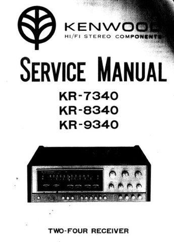 KENWOOD KR-7340 KR-8340 KR-9340 TWO FOUR RECEIVER SERVICE MANUAL INC BLK DIAGS PCBS SCHEM DIAGS AND PARTS LIST 96 PAGES ENG