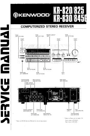 KENWOOD KR-820 KR-825 KR-830 KR-845G COMPUTERIZED STEREO RECEIVER SERVICE MANUAL INC BLK DIAG PCBS SCHEM DIAGS AND PARTS LIST 26 PAGES ENG