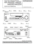 KENWOOD KRF-A4020 KRF-A4020E KRF-A4020W AR-304 AV SURROUND RECEIVER SERVICE MANUAL INC PCBS SCHEM DIAGS AND PARTS LIST 24 PAGES ENG