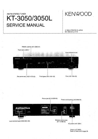 KENWOOD KT-3050 KT-3050L AM FM STEREO TUNER SERVICE MANUAL INC BLK DIAG PCBS SCHEM DIAGS AND PARTS LIST 40 PAGES ENG