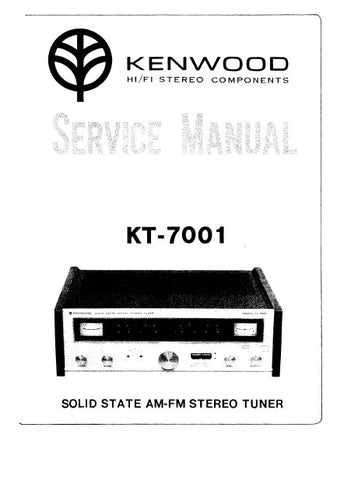 KENWOOD KT-7001 SOLID STATE AM FM STEREO TUNER SERVICE MANUAL INC PCBS SCHEM DIAGS AND PARTS LIST 27 PAGES ENG