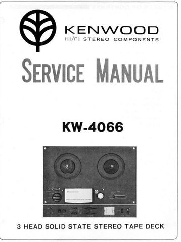 KENWOOD KW-4066 3 HEAD SOLID STATE STEREO TAPE DECK SERVICE MANUAL INC PCBS SCHEM DIAG AND PARTS LIST 30 PAGES ENG