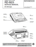 KENWOOD RD-M23 COMPACT AUDIO SYSTEM SERVICE MANUAL INC BLK DIAGS PCBS SCHEM DIAGS AND PARTS LIST 30 PAGES ENG