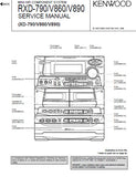 KENWOOD RXD-790 RXD-V860 RXD-V890 MINI HIFI COMPONENT SYSTEM SERVICE MANUAL INC BLK DIAG PCBS SCHEM DIAGS AND PARTS LIST 58 PAGES ENG
