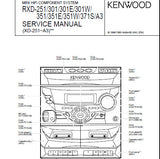 KENWOOD RXD-A3 RXD-251 RXD-301 RXD-301E RXD-351 RXD-351E RXD-351W RXD-371S MINI HIFI COMPONENT SYSTEM SERVICE MANUAL INC BLK DIAG WIRING DIAG PCB'S SCHEM DIAGS AND PARTS LIST 37 PAGES ENG