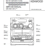 KENWOOD RXD-A41 RXD-402 402E 402W 452 452E 452W 502 502E 502W 552 552E 552W 572S A51 MINI HIFI COMPONENT SYSTEM SERVICE MANUAL INC BLK DIAG WIRING DIAG PCB'S SCHEM DIAGS AND PARTS LIST 47 PAGES ENG