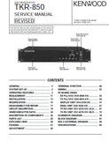 KENWOOD TKR-850 UHF FM REPEATER SERVICE MANUAL INC BLK DIAG PCBS SCHEM DIAG AND PARTS LIST 71 PAGES ENG