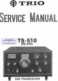 KENWOOD TS-510 PS-510 TRIO SSB TRANSCEIVER SERVICE MANUAL INC BLK DIAG PCBS SCHEM DIAG AND PARTS LIST 35 PAGES ENG
