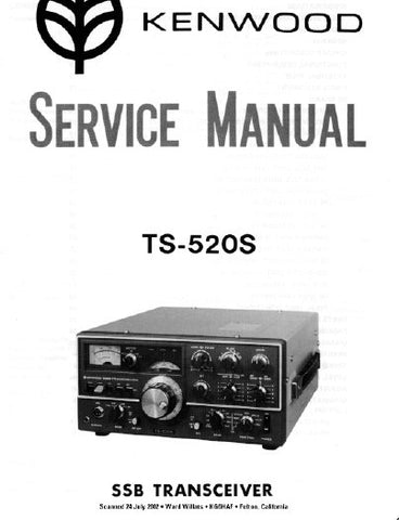 KENWOOD TS-520S SSB TRANSCEIVER SERVICE MANUAL INC BLK DIAG PCBS SCHEM DIAG AND PARTS LIST 57 PAGES ENG