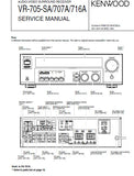 KENWOOD VR-705-SA VR-707A VR-716A AV SURROUND RECEIVER SERVICE MANUAL INC PCBS SCHEM DIAGS AND PARTS LIST 14 PAGES ENG