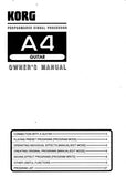 KORG A4 GUITAR PERFORMANCE SIGNAL PROCESSOR OWNER'S MANUAL INC CONN DIAG AND TRSHOOT GUIDE 31 PAGES ENG