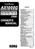 KORG AX1000G MODELLING SIGNAL PROCESSOR OWNER'S MANUAL INC CONN DIAG AND TRSHOOTGUIDE 23 PAGES ENG