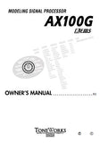 KORG AX100G MODELLING SIGNAL PROCESSOR OWNER'S MANUAL INC CONN DIAG AND TRSHOOTGUIDE 18 PAGES ENGLISH