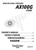 KORG AX100G MODELLING SIGNAL PROCESSOR OWNER'S MANUAL INC CONN DIAG AND TRSHOOTGUIDE 68 PAGES ENG FRANC DEUT JP