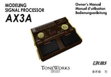 KORG AX3A MODELLING SIGNAL PROCESSOR OWNER'S MANUAL INC CONN DIAGS AND TRSHOOT GUIDE 36 PAGES ENG FRANC DEUT