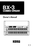 KORG BX-3 COMBO ORGAN OWNER'S MANUAL 47 PAGES ENG (MODERN MODEL)
