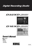 KORG D32XD D16XD XTENDED DEFINITION DIGITAL RECORDING STUDIO OWNER'S MANUAL INC CONN DIAG BLK DIAGS AND TRSHOOT GUIDE 208 PAGES ENG