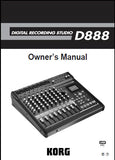 KORG D888 DIGITAL RECORDING STUDIO OWNER'S MANUAL INC CONN DIAG BLK DIAG AND TRSHOOT GUIDE 52 PAGES ENG