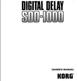 KORG SDD1000 DIGITAL DELAY OWNER'S MANUAL INC CONN DIAG 19 PAGES ENG