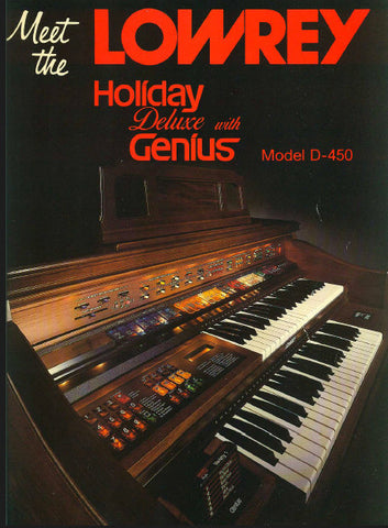 LOWREY D450 MEET THE HOLIDAY WITH GENIUS ORGAN GUIDE 33 PAGES ENG
