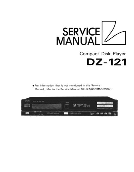 LUXMAN DZ-121 CD PLAYER SERVICE MANUAL INC BLK DIAG PCBS SCHEM DIAGS AND PARTS LIST 40 PAGES ENG