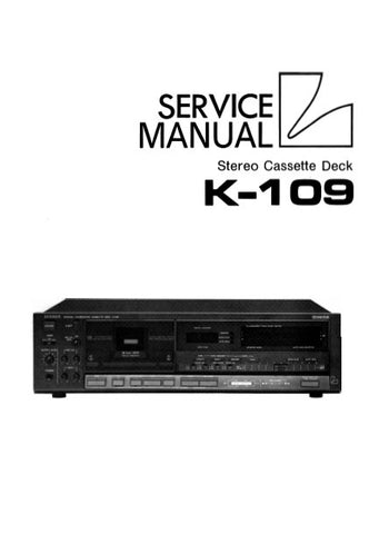 LUXMAN K-109 STEREO CASSETTE DECK SERVICE MANUAL INC BLK DIAG WIRING DIAG PCBS SCHEM DIAGS AND PARTS LIST 85 PAGES ENG