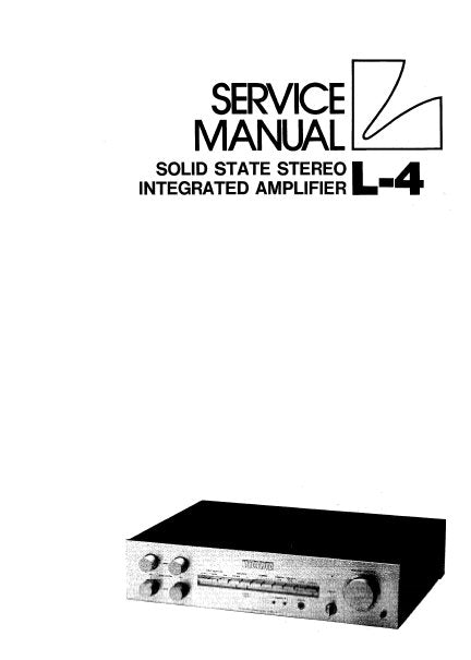 LUXMAN L-4 SOLID STATE STEREO INTEGRATED AMPLIFIER SERVICE MANUAL INC PCBS SCHEM DIAG AND PARTS LIST 11 PAGES ENG