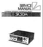 LUXMAN 5K50M STEREO CASSETTE TAPE DECK SERVICE MANUAL INC SCHEMS AND PCBS 32 PAGES ENG