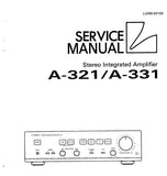 LUXMAN A-321 A-331 STEREO INTEGRATED AMP SERVICE MANUAL INC BLK DIAG SCHEM DIAG PCBS AND PARTS LIST 28 PAGES ENG
