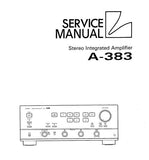 LUXMAN A-383 STEREO INTEGRATED AMP SERVICE MANUAL INC BLK DIAGS SCHEMS PCBS AND PARTS LIST 45 PAGES ENG