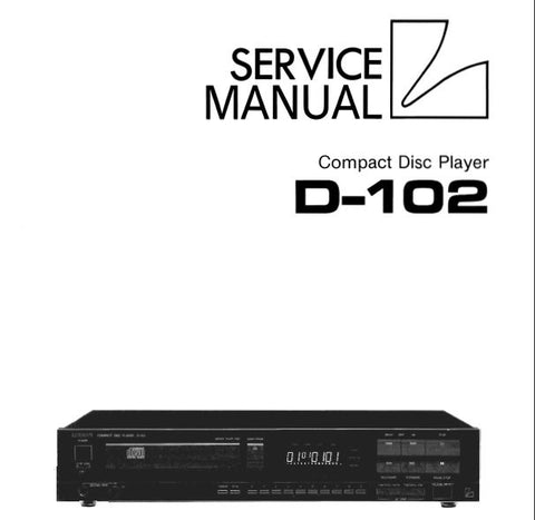 LUXMAN D-102 CD PLAYER SERVICE MANUAL INC BLK DIAGS SCHEMS PCBS AND PARTS LIST 29 PAGES ENG