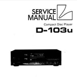 LUXMAN D-103u CD PLAYER SERVICE MANUAL INC BLK DIAG SCHEMS AND PCBS 13 PAGES ENG