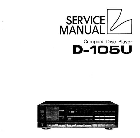 LUXMAN D-105u CD PLAYER SERVICE MANUAL INC BLK DIAGS SCHEMS PCBS AND PARTS LIST 52 PAGES ENG