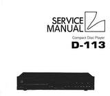 LUXMAN D-113 CD PLAYER SERVICE MANUAL INC BLK DIAGS SCHEM DIAG PCBS AND PARTS LIST 28 PAGES ENG