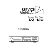 LUXMAN DZ-120 CD PLAYER SERVICE MANUAL INC SCHEM DIAG AND PARTS LIST 12 PAGES ENG