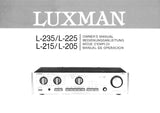 LUXMAN L-205 L-215 L-225 L-235 STEREO INTEGRATED AMP OWNER'S MANUAL INC CONN DIAG AND BLK DIAG 16 PAGES ENG DEUT FRANC ESP