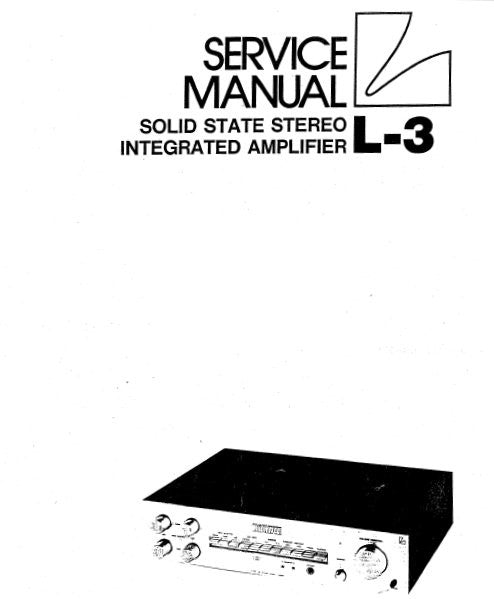 LUXMAN L-3 SOLID STATE STEREO INTEGRATED AMP SERVICE MANUAL INC SCHEMS PCBS AND PARTS LIST 15 PAGES ENG