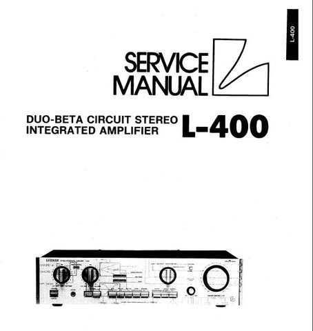 LUXMAN L-400 DUO BETA CIRCUIT STEREO INTEGRATED AMP SERVICE MANUAL INC BLK DIAG SCHEM DIAG PCBS AND PARTS LIST 12 PAGES ENG