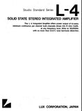 LUXMAN L-4 SOLID STATE STEREO INTEGRATED AMP STUDIO STANDARD SERIES OWNER'S MANUAL INC CONN DIAG BLK DIAG AND TRSHOOT GUIDE 18 PAGES ENG