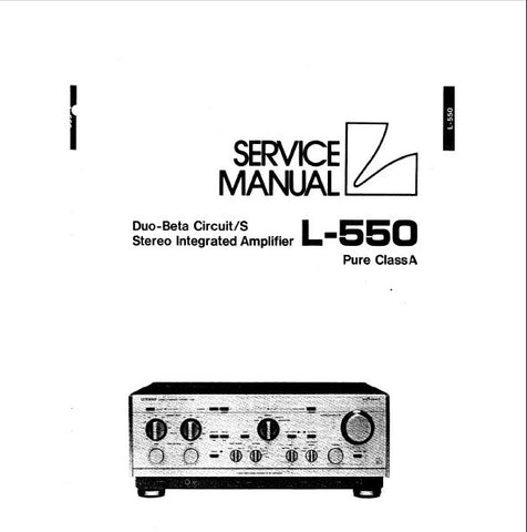 LUXMAN L-550 DUO BETA CIRCUIT SEPARATE STEREO INTEGRATED AMP PURE CLASS A SERVICE MANUAL INC BLK DIAG SCHEM DIAG PCBS AND PARTS LIST 24 PAGES ENG
