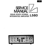 LUXMAN L-580 SOLID STATE STEREO INTEGRATED AMP SERVICE MANUAL INC SCHEM DIAG PCBS AND PARTS LIST 13 PAGES ENG