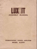 LUXMAN LUXKIT A3500 STEREOPHONIC POWER AMP ASSEMBLY MANUAL INC BLK DIAGS SCHEM DIAG AND PCBS 30 PAGES JAPANESE