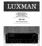 LUXMAN LV-113 STEREO INTEGRATED AMP OWNER'S MANUAL INC CONN DIAG AND BLK DIAG 50 PAGES ENG DEUT FRANC ESP