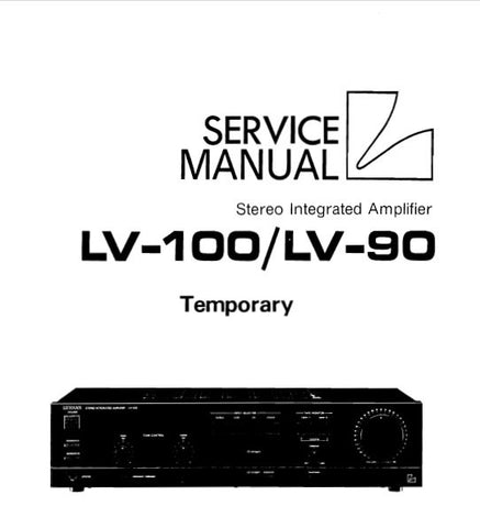LUXMAN LV-90 LV-100 STEREO INTEGRATED AMP SERVICE MANUAL INC SCHEM DIAG AND PARTS LIST 11 PAGES ENG