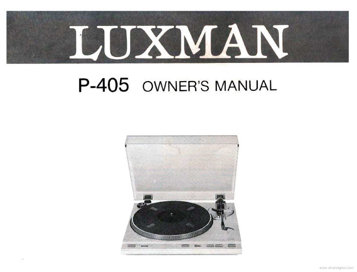 LUXMAN P-405 FULLY AUTOMATIC BELT DRIVE TURNTABLE OWNER'S MANUAL 8 PAGES ENG