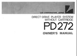 LUXMAN PD-272 DIRECT DRIVE TURNTABLE OWNER'S MANUAL 8 PAGES ENG