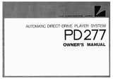 LUXMAN PD-277 AUTOMATIC DIRECT DRIVE PLAYER SYSTEM TURNTABLE OWNER'S MANUAL 8 PAGES ENG