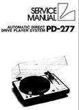 LUXMAN PD-277 AUTOMATIC DIRECT DRIVE PLAYER SYSTEM TURNTABLE SERVICE MANUAL INC SCHEM DIAG PCBS AND PARTS LIST 11 PAGES ENG